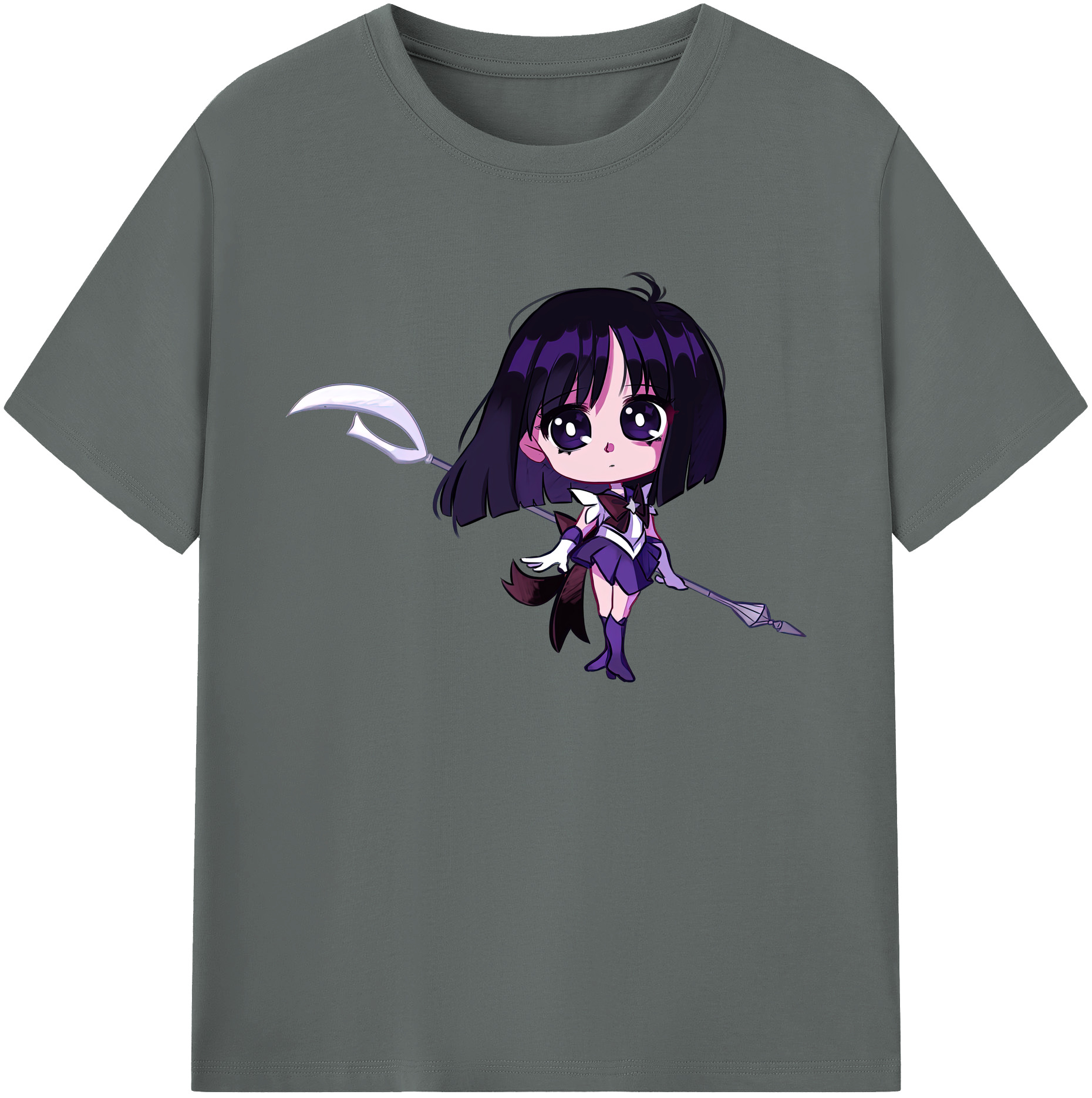 （画像用） 美少女戦士セーラームーン 土萠ほたる Sailor Moon Tomoe Hotaru （セーラーサターン；Sailor Saturn） 綿100％ メンズ半袖Tシャツ｜肌触りやわらか＆通気性